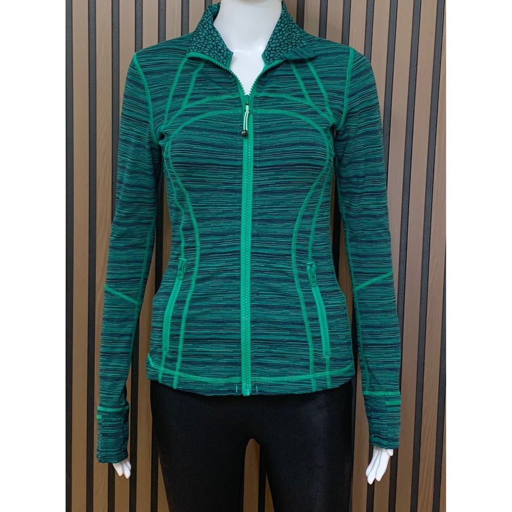 Lululemon Women's Define Jacket Green Space Dye Full Zip Activewear Size 4